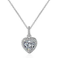 wangaiyao zircon necklace female heart shaped full diamond short clavicle chain simple temperament net red ins love pendant fema