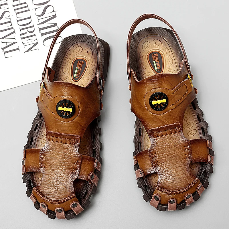 

Сандалии мужские для пляжа, Нескользящие, столкновения, римские, повседневная обувь, походные босоножки, гладиаторы