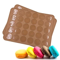 cake molds silicone bakeware kitchen accessories non stick pad mat sheet gadgets macaron jelly 30 hole brown baking pastry tools