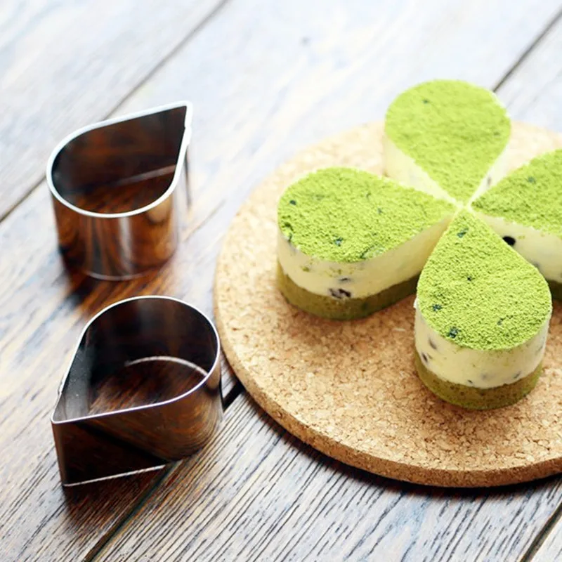 Набор из 4 колец для Мусса в форме капли воды нержавеющей стали|bakeware tools|mousse ringring