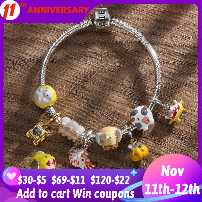 

Лидер 925 пробы, серебряные подвески в разных стилях, бусины-Амулеты с животными для изготовления ювелирных изделий, подходят для оригинальн...