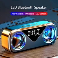 hifi bluetooth speaker portable wireless alarm clock usb sound box waterproof outdoor subwoofer 3d stereo sound music center