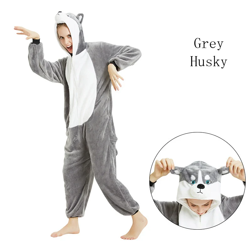 Winter Unicorn Pajamas African Cricket Animal Sleepwear Panda Onesies Women Men Unisex Adults Flannel Home Clothes Sets Pyjamas | Женские