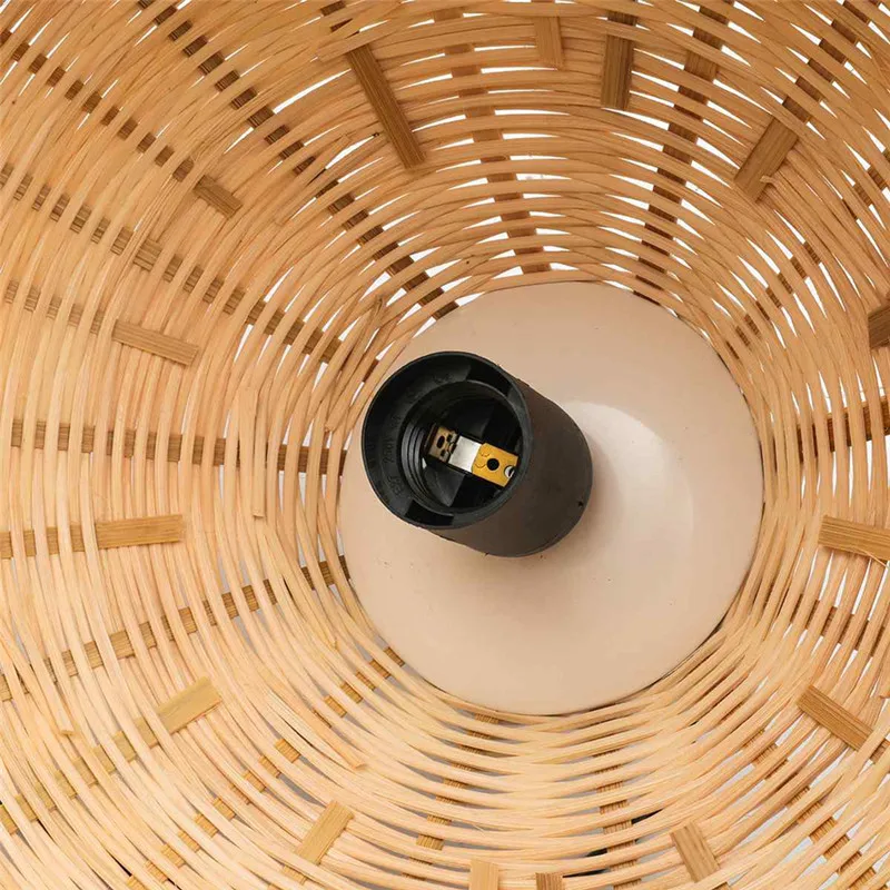 

Wicker Rattan Pendant Light Janese Style E27 bamboo dome pendant hanging lamp restaurant rustic art Decor industrial lamps
