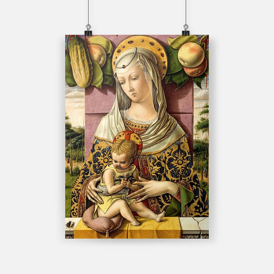 Живопись Карло кривелли Мадонна и ребенок постер на холсте настенный