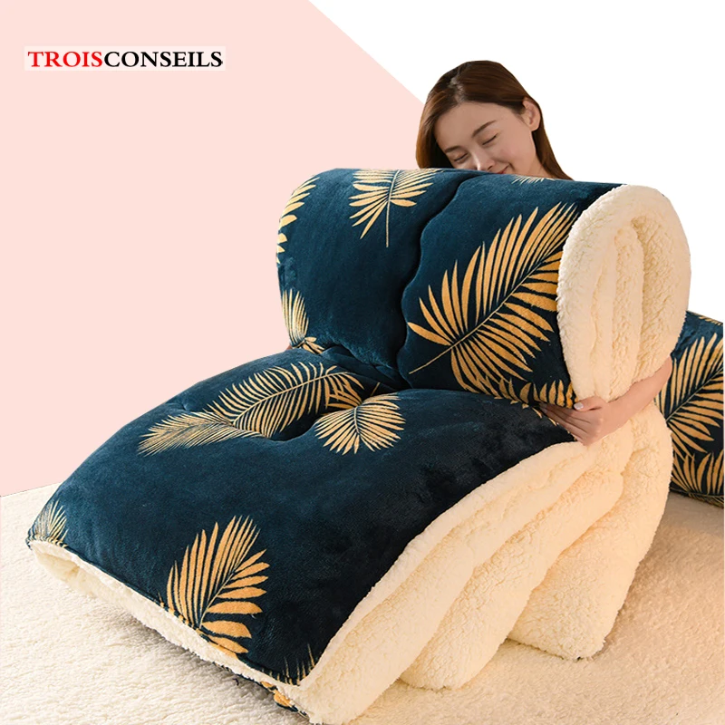 

Супер теплое одеяло из ягненка, зимнее одеяло для кровати, зимнее утяжеленное одеяло большого размера, пододеяльник большого размера, одеял...