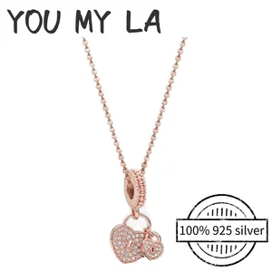 hot sale 100 925 sterling silver necklace fit original pando brand diy jewelry for women girlfriend gift high quality free global shipping