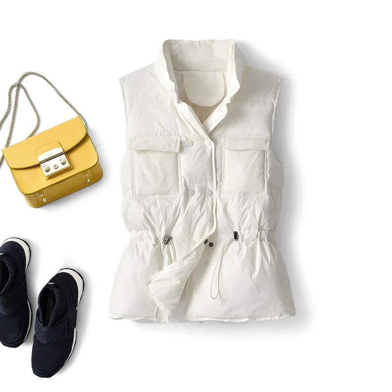 

Winter Coat Women Jacket Commuting Vacation Leisure Light White Duck Down Vest Waist Sleeveless Down Jacket Vest Vest For Women