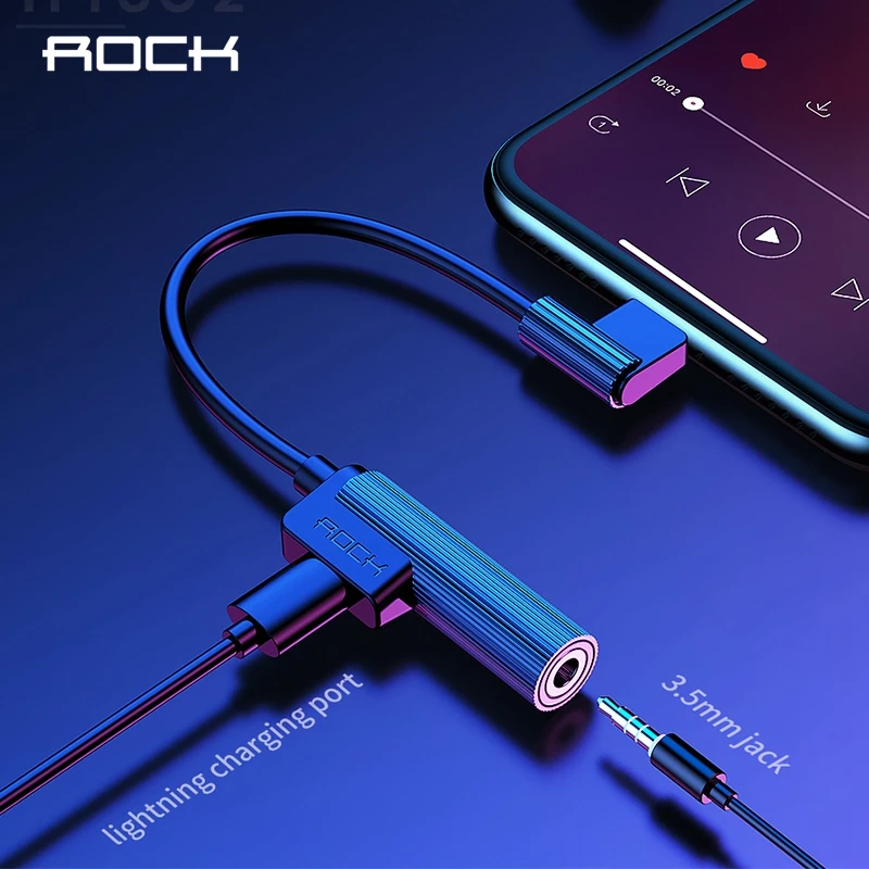 Адаптер для аудиокабеля ROCK Aux с Lightning на 3 5 мм адаптер наушников iPhone X 8 7 XR OTG USB