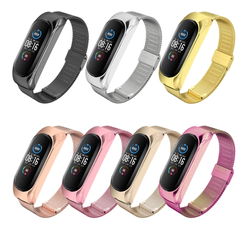 

Ремешок для смарт-браслета Xiaomi Mi Band 3, 4, 5, из нержавеющей стали
