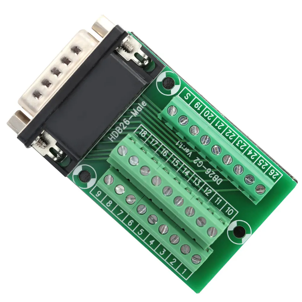 

CNC Breakout Board DB26-G2-01 D-SUB Male Adapter to PCB Terminal Signals Connector Module motion controller card driver board