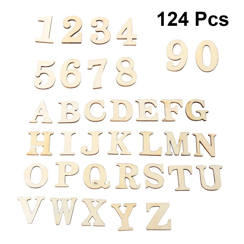 Деревянные самоклеящиеся алфавит буквы цифры DIY декоративные деревянные поделки