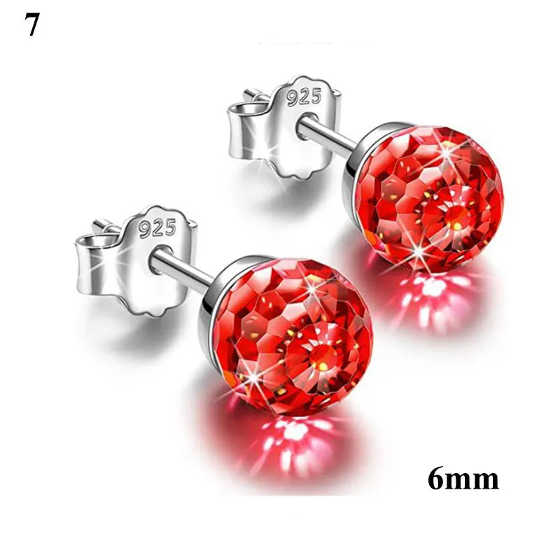 

Western Style Earring Multicolor Crystal Ball Earrings Bright Girls Women's Pretty Crystal Ear Jewelry Exquisite Ear Studs