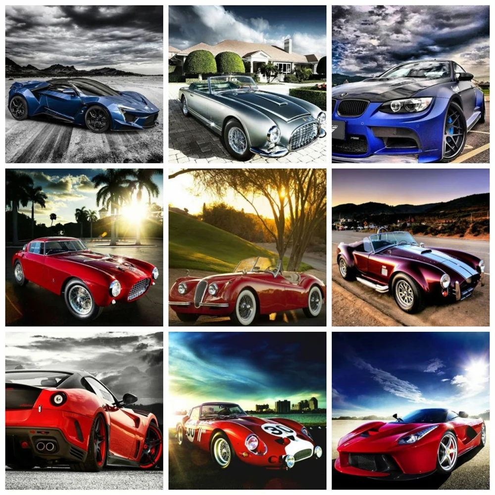 

Huacan полноразмерная/круглая алмазная живопись, автомобильный пейзаж, Алмазная мозаика, вышивка, дорожный пейзаж, домашний декор