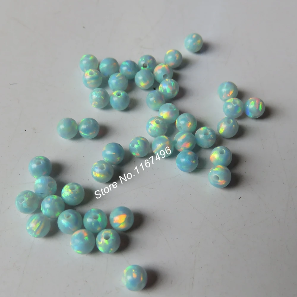 100 шт./лот 3 мм опаловые бусины Просверленный синтетический Круглый Опаловый