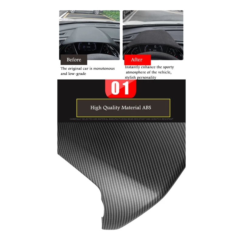

Carbon Fiber Car Dashboard Trim Cover Center Steering Wheel Console Instrument Panel Cover for Honda Civic 10Th