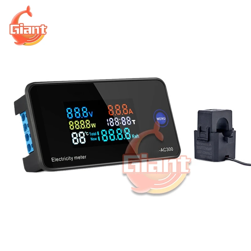 Большой цветной ЖК экран AC Напряжение Ток Мощность температура цифровой