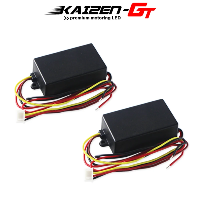 (2) Universal 3-Step Sequential Dynamic Chase Flash Module Boxes For Car Front or Rear Turn Signal Lights Retrofit Use 12V 21W