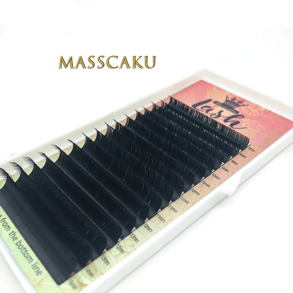 

Mix length 16Rows Faux mink individual eyelash extension cilia lashes extension for professionals soft mink eyelash extension