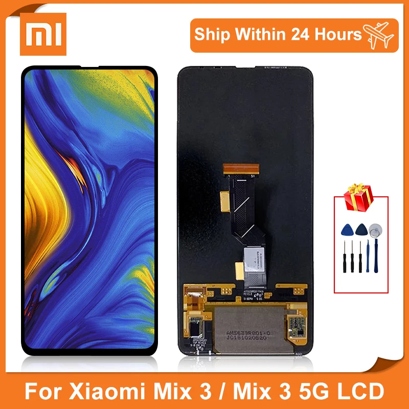 

ЖК-дисплей Super AMOLED для XIAOMI MIX 3, сенсорный экран с дигитайзером в сборе для 6,39 дюймов, ЖК-экраны для XIAOMI Mi Mix3 Mix 3