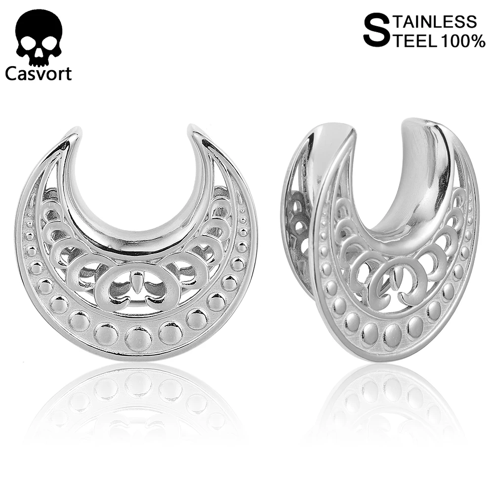 Casvort 2 шт. Новое седло для уха туннель ПРОБКА пирсинг кольцо расширитель шпильки