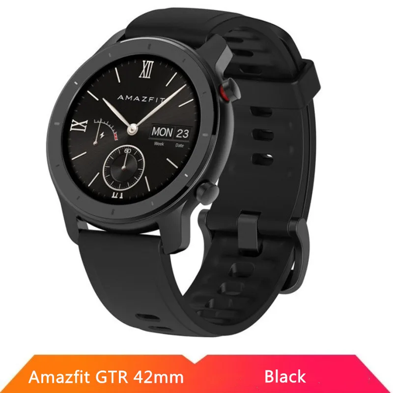 42mm Black Huami Amazfit GTR 47 мм 42 мм Смарт часы AMOLED экран 5ATM водонепроницаемый gps ГЛОНАСС 12 спортивных режимов для Android iOS - Цвет: 42mm Black