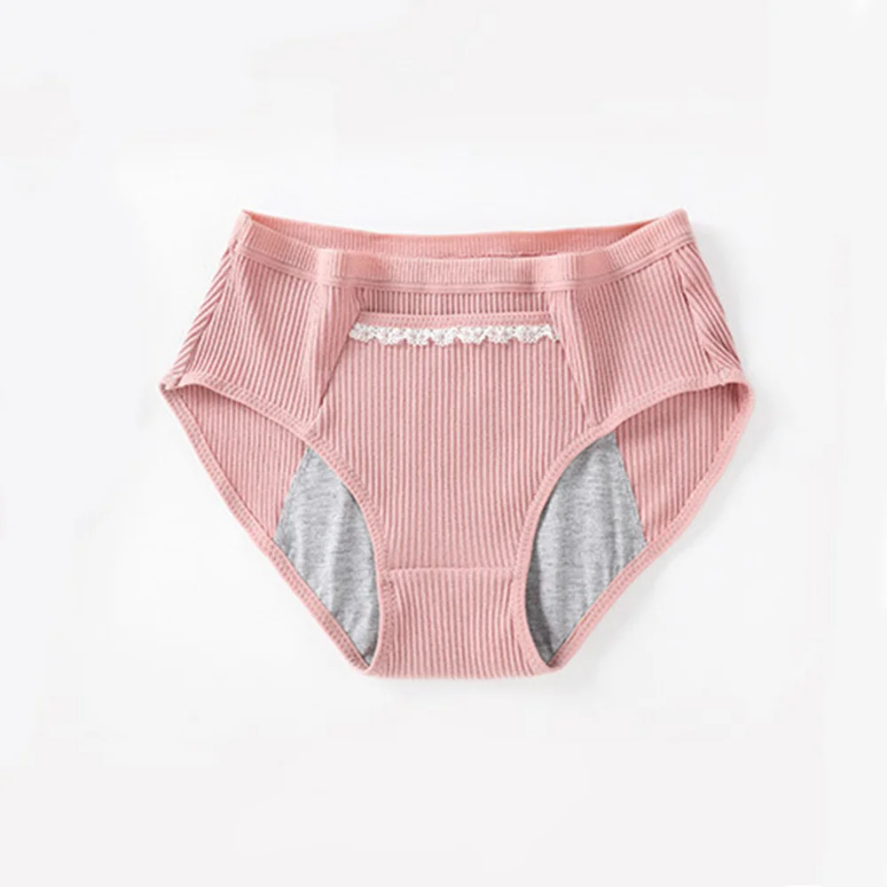 dark pink Трусики для менструального периода со средней посадкой большого размера, кружевные карманные трусы для критических дней, Хлопковые женские герметичные трусы для здоровья - Цвет: dark pink