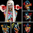 Полноразмернаякруглая Алмазная картина 5D DIY с квадратнымикруглыми стразами, Обнаженная девушка, граффити, вышивка крестиком, строительный подарок