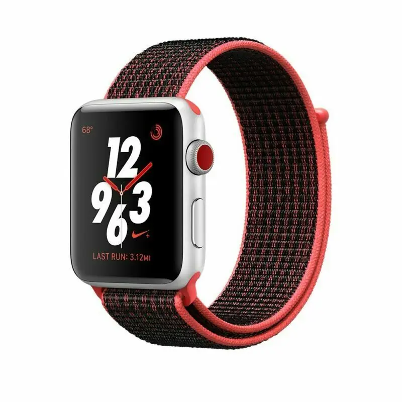 Флэш-память спортивные петли для наручных часов Apple Watch, версии 40/44 мм 42/38 мм 5/4/3/2/1 нейлоновый ремешок для наручных часов браслет ремешок на застежке-липучке застежка - Цвет ремешка: Crimson Black