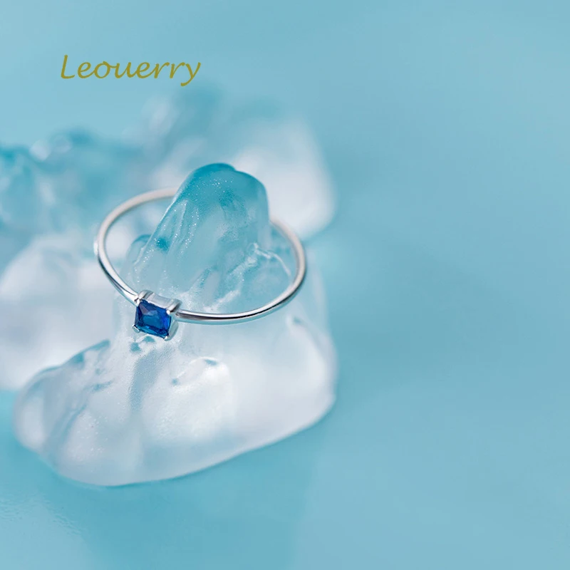 

Leouerry 925 Sterling Silver Chic Blue White Zircon Open Rings Women Elegant Knuckle Finger Ring Wedding Party Jewelry