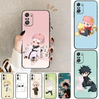 anime jujutsu kaisen phone case for xiaomi redmi 11 lite pro ultra 10 9 8 mix 4 fold 10t black cover silicone back prett