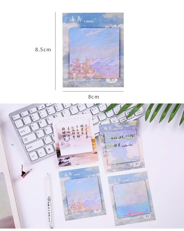 Kpop милый природный пейзаж post it sticky notes book mark message memo pad Индекс Этикетка планировщик