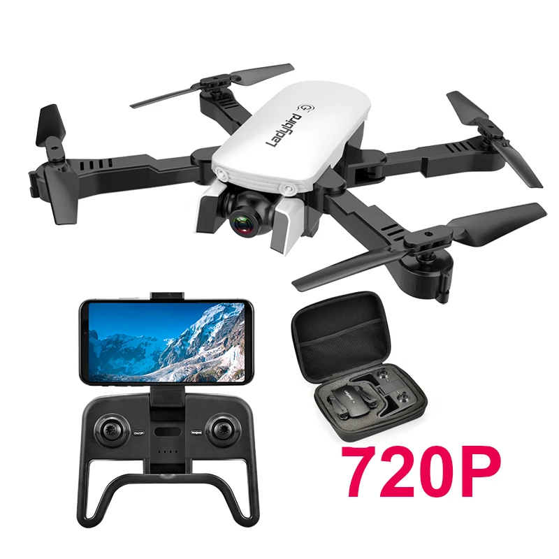 White 720P with Case R8 Дрон 4K HD камера Радиоуправляемый квадрокоптер двойная камера оптический поток Hover умный Дрон Радиоуправляемый вертолет профессиональная камера VS E58 - Цвет: White 720P with Case