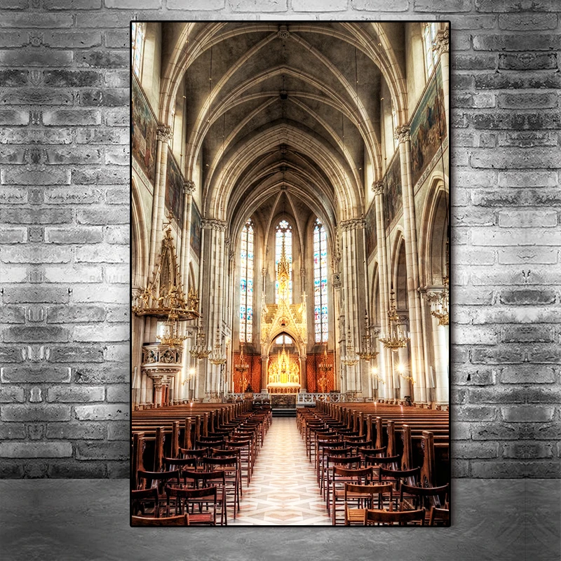 

Religion: Cathedral HD Poster Canvas Painting Decorative Painting Canvas Art Wall Art Decor Vintage Room Decor Posters
