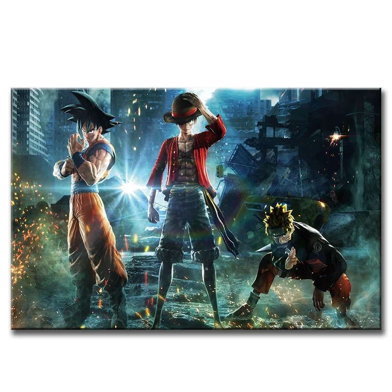 Аниме мультфильм Цельный настенный художественный Рисунок Печать холст плакат