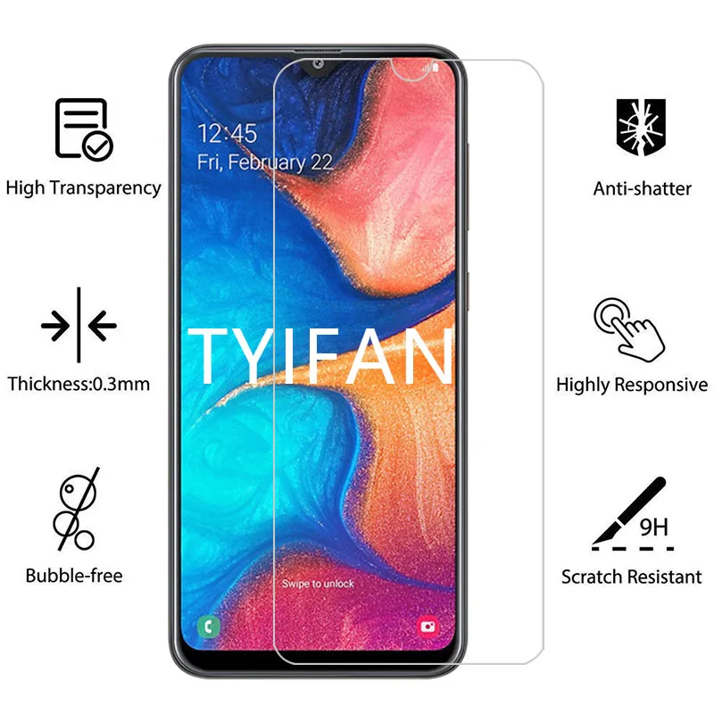 tempered glass phone case for samsung a20 a20e cover Protective Accessories on galaxy e a 20 20a A205F screen protector film |