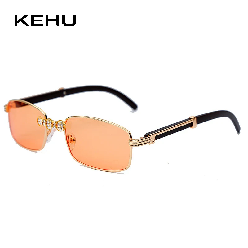KEHU Luxury Rhinestone Sunglasses Women Brand Designer Fashion Square Sun Glasses Travel Get Together UV400 Lens XH112 | Аксессуары для