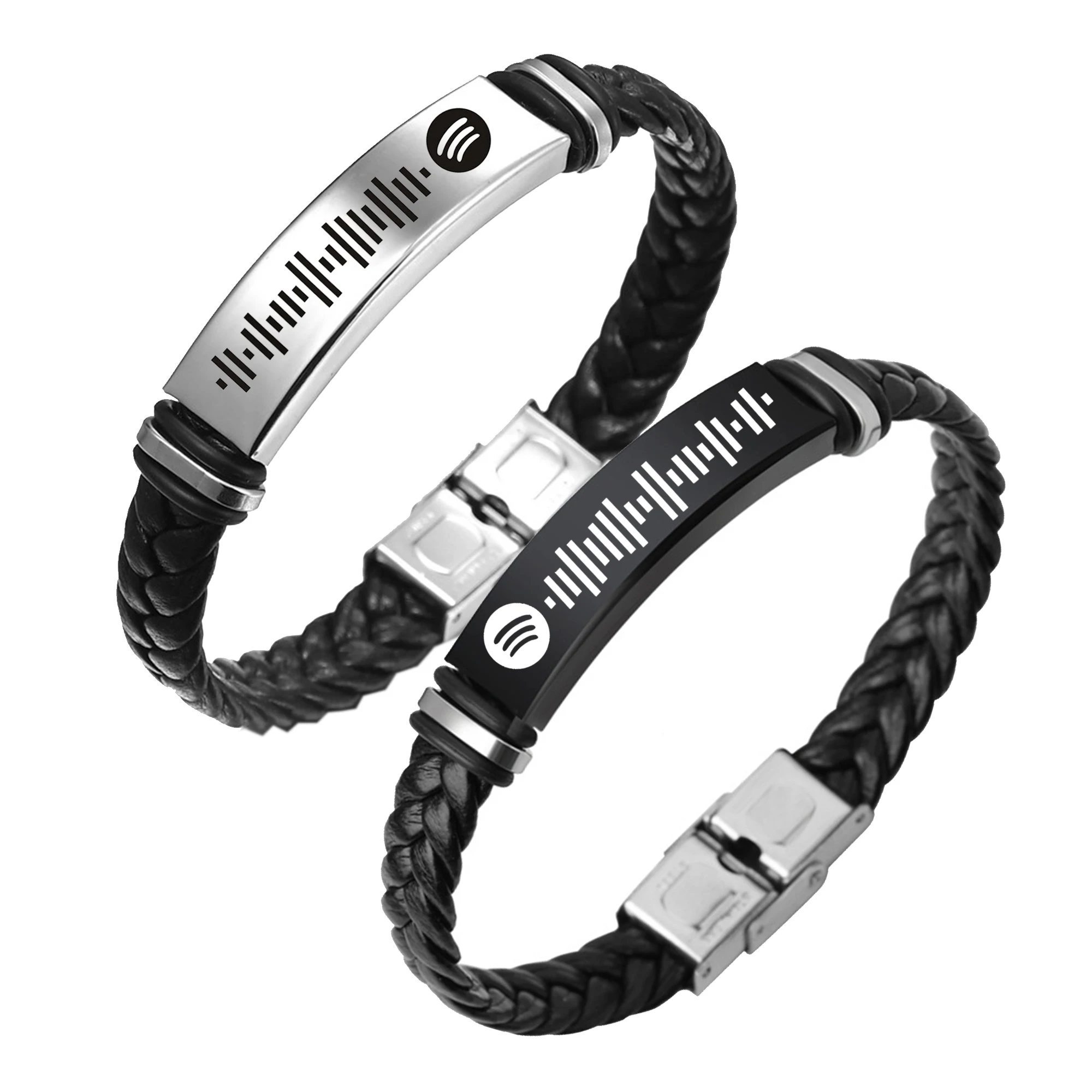 Пользовательская музыка Spotify Scan кодовый браслет для женщин мужчин PU кожаный