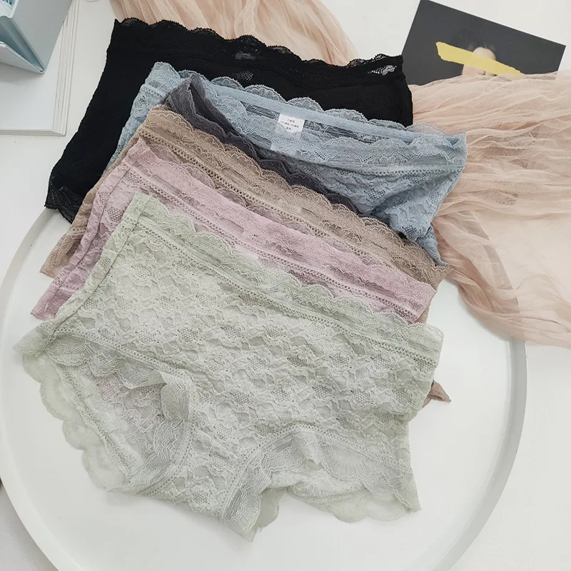 

Кружевное бесшовное женское нижнее белье средней посадки, эластичные мягкие женские трусики, один размер, сексуальные трусы для женщин