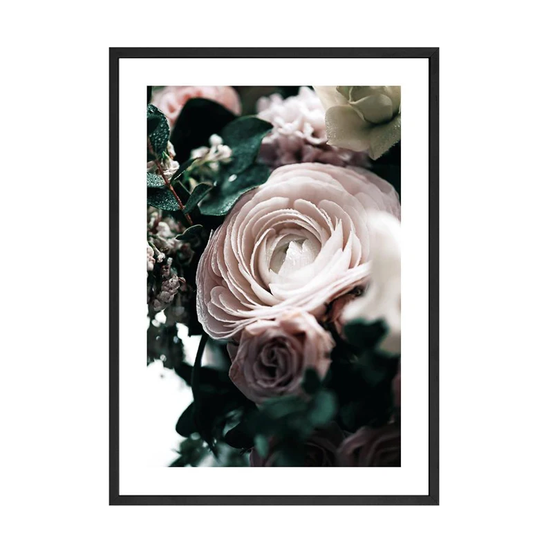 Скандинавский цветок пиона Картина на холсте стену художественные принты Цитата