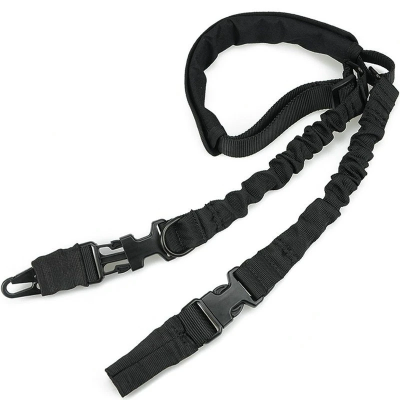 

Tactical Two Points Rifle Gun Sling Strap Adjustable Bungee Sling Strap with Quick Detach Buckles & Shoulder Protecter