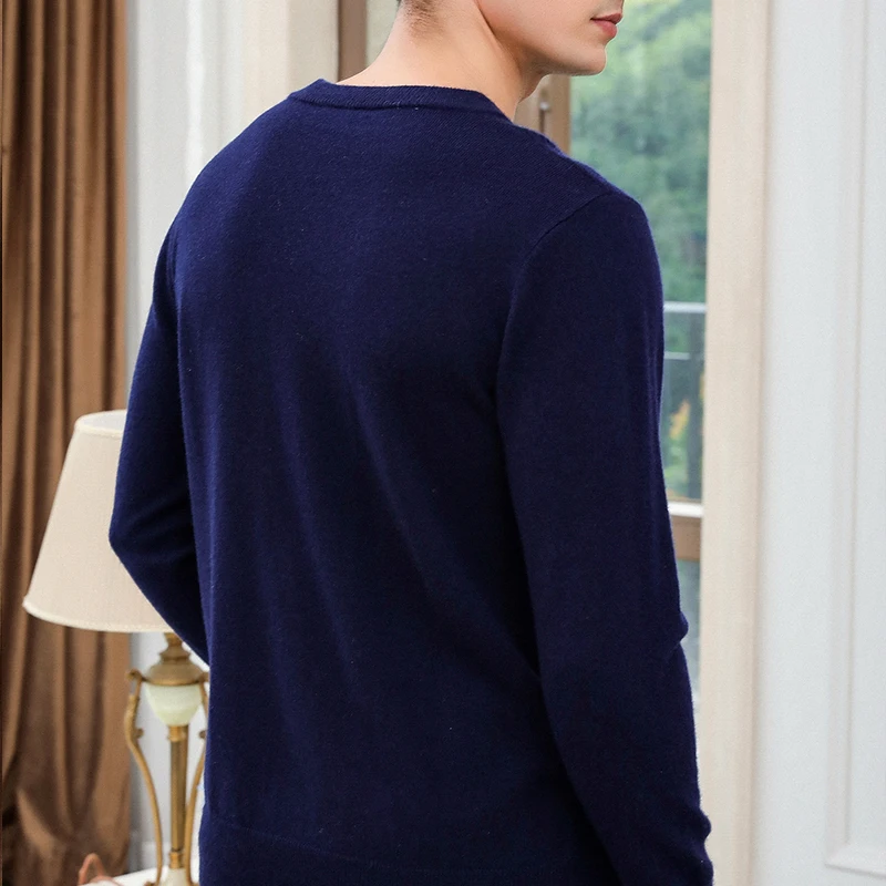 Зимний вязаный свитер мужские кашемировые пуловеры из козы 100% теплый джемпер с