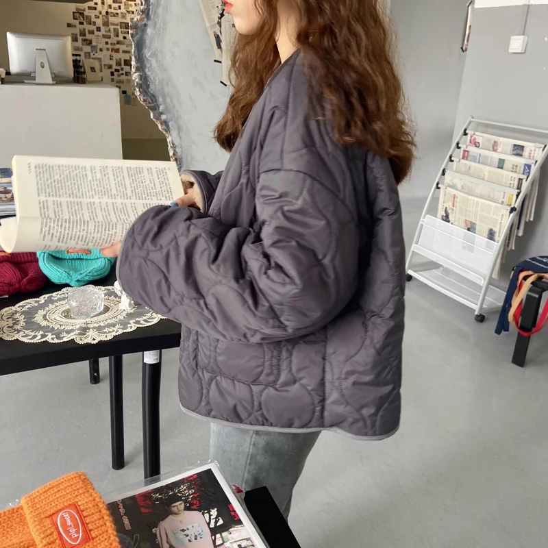 

2021 New Winter Solid Women Coat Warm Single Breasted Loose Casual Jacket Female Long Sleeve Outwear Elegant Tops
