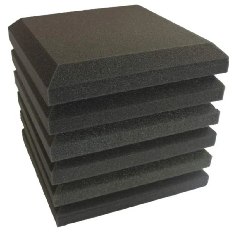 6 Pcs Studio Acoustic Foam Sound Proofing Ceiling Tile Panels KTV Noise Absorption Square 25 x 5cm |
