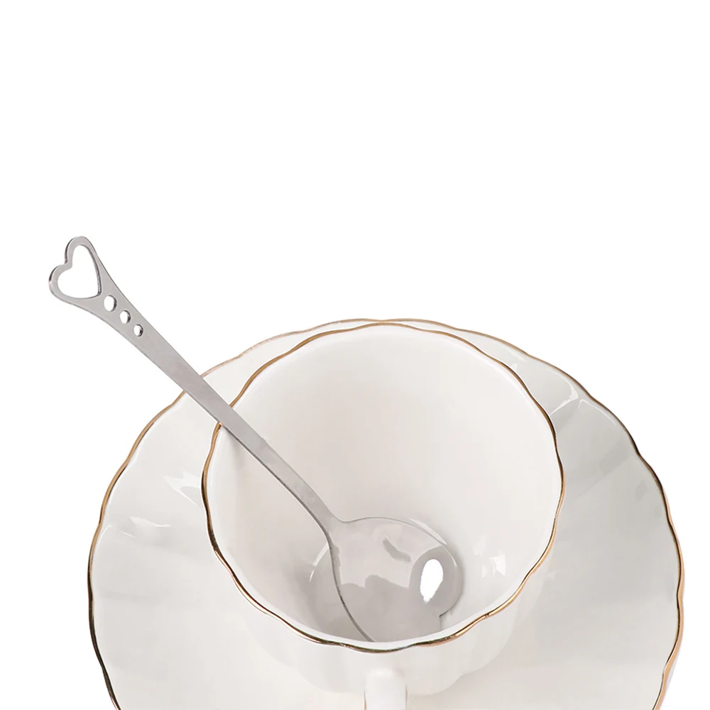 Забавная десертная ложка в форме сердца нержавеющая сталь серебряный чай кофе