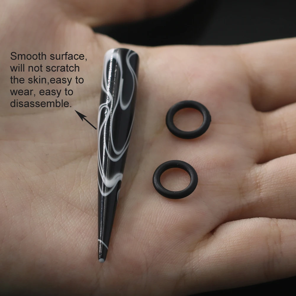 1 шт. черный в полоску с рисунком уха растяжения Акриловые Конус медные