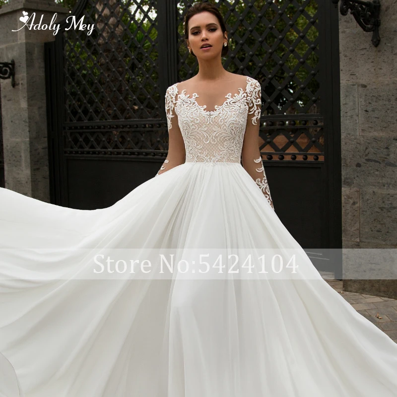 Свадебное платье с длинным рукавом Adoly Mey элегантное ТРАПЕЦИЕВИДНОЕ ПЛАТЬЕ С