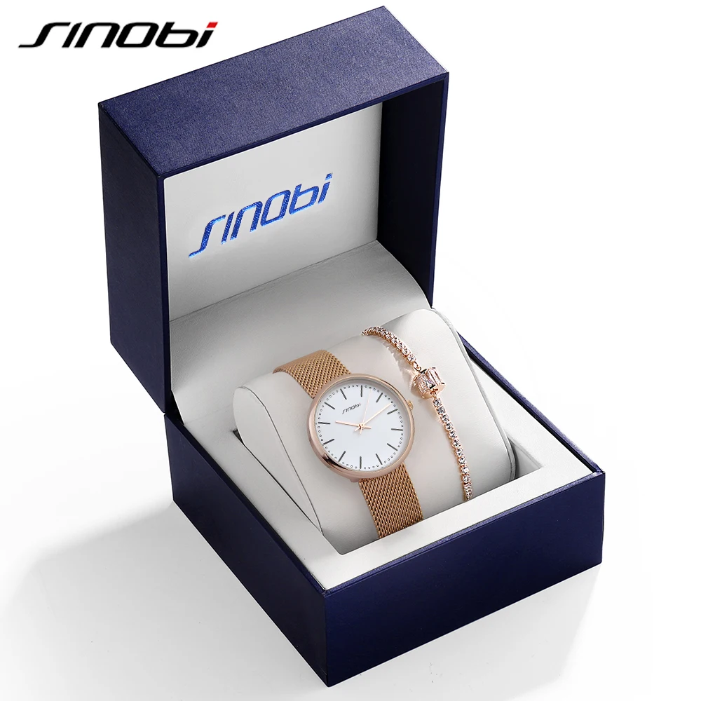 Sinobi Женские кварцевые часы с черепом Роскошные Кварцевые хрустальным браслетом