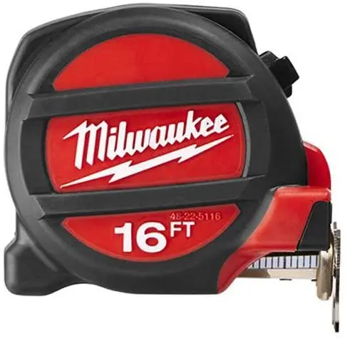

MILWAUKEE ELEC TOOL 48225116 Magnet Tape Measure, 16' metal sign