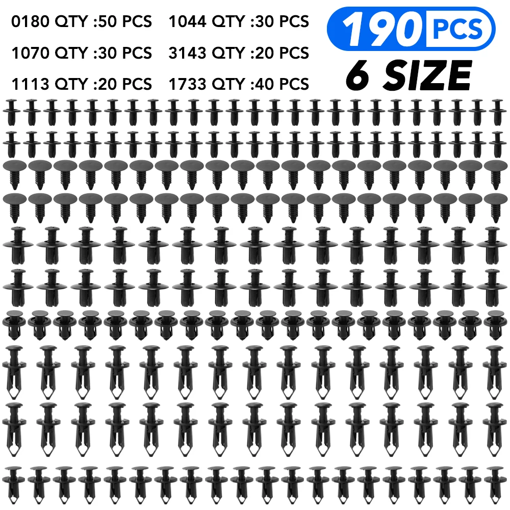 6 размеров 190 шт. автомобильные крепежные зажимы смешанные для lexus gs300 gs es ls is200 rx450h